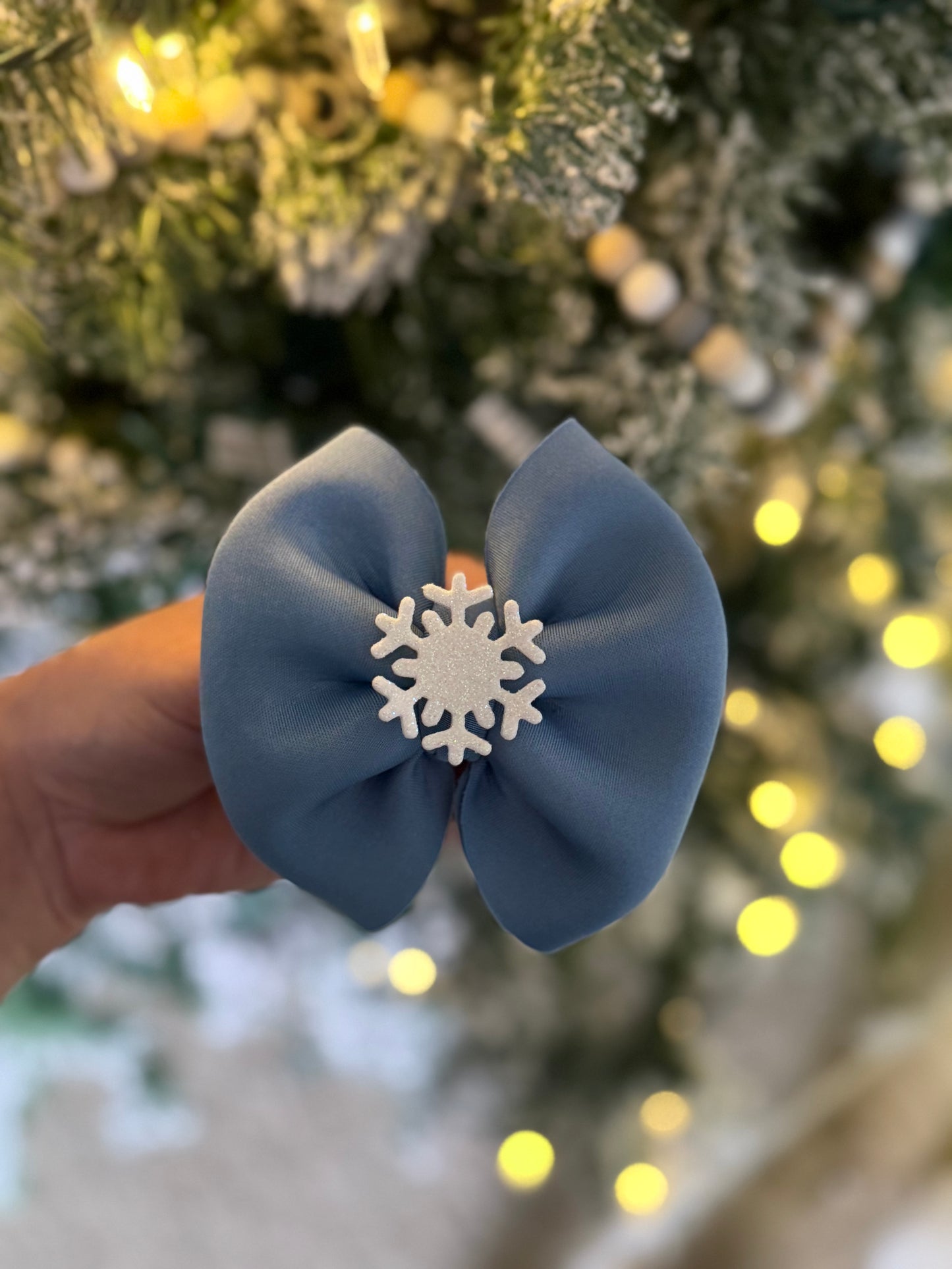 Snowflake blue bow