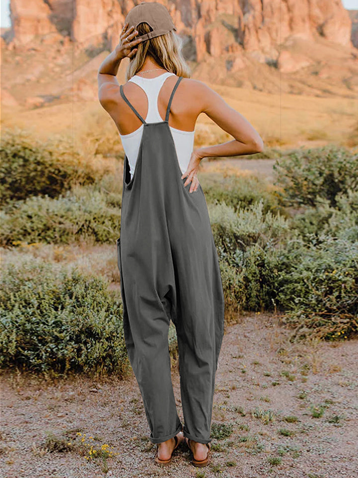Nova Full Size Sleeveless V-Neck Pocketed Jumpsuit