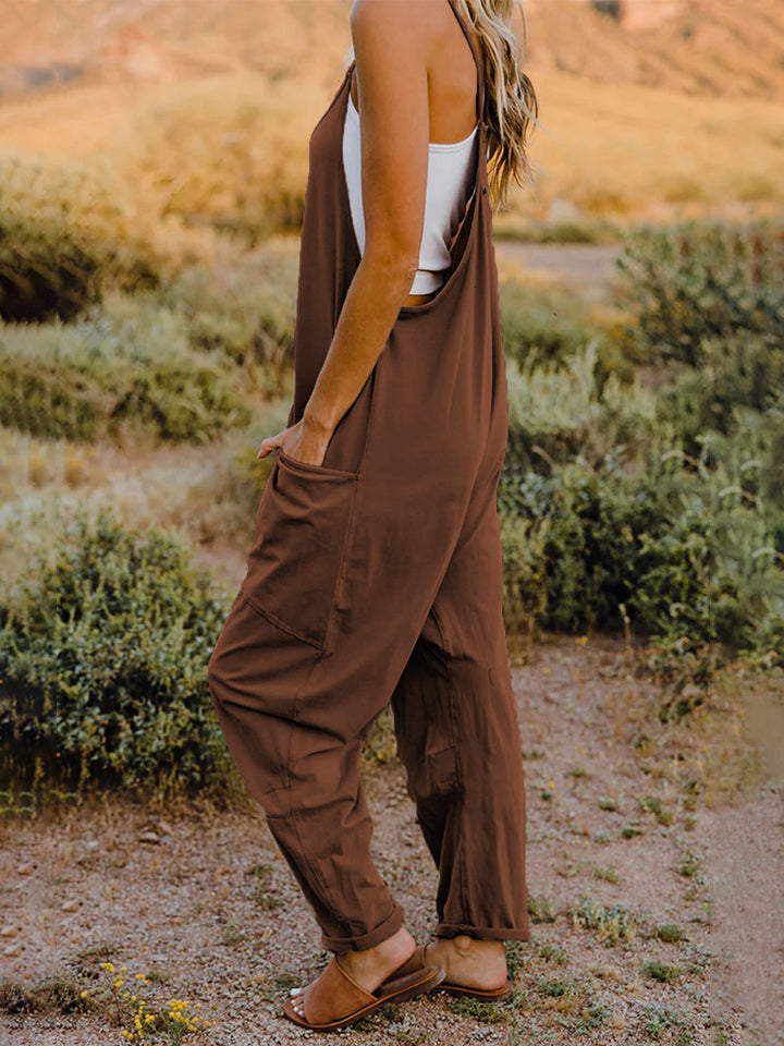 Nova Full Size Sleeveless V-Neck Pocketed Jumpsuit