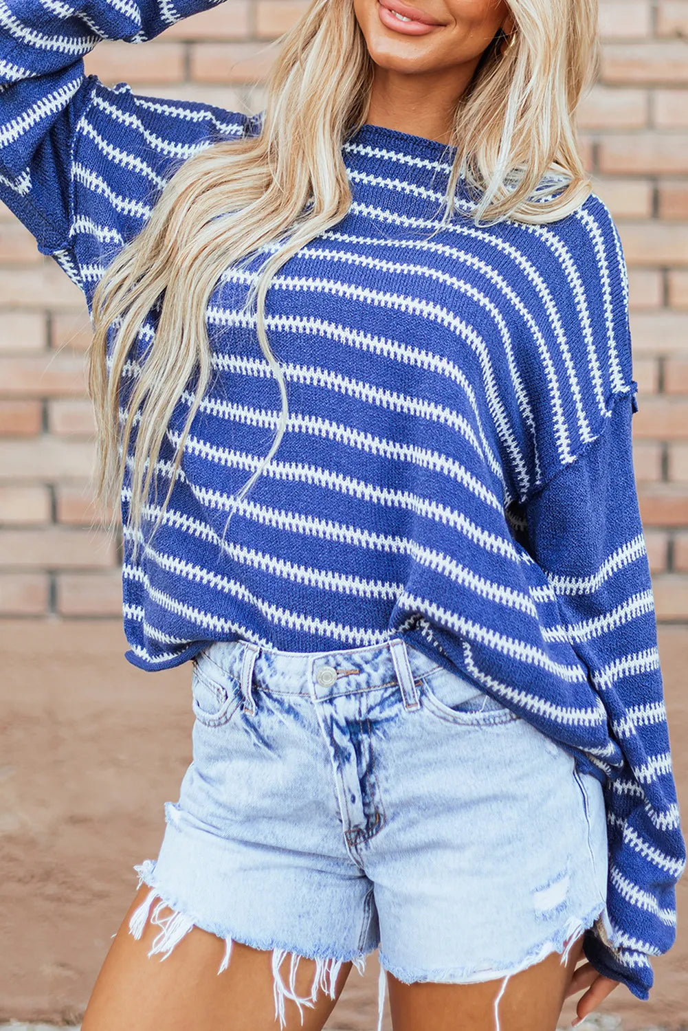 Holly Striped Dropped Shoulder Sweater