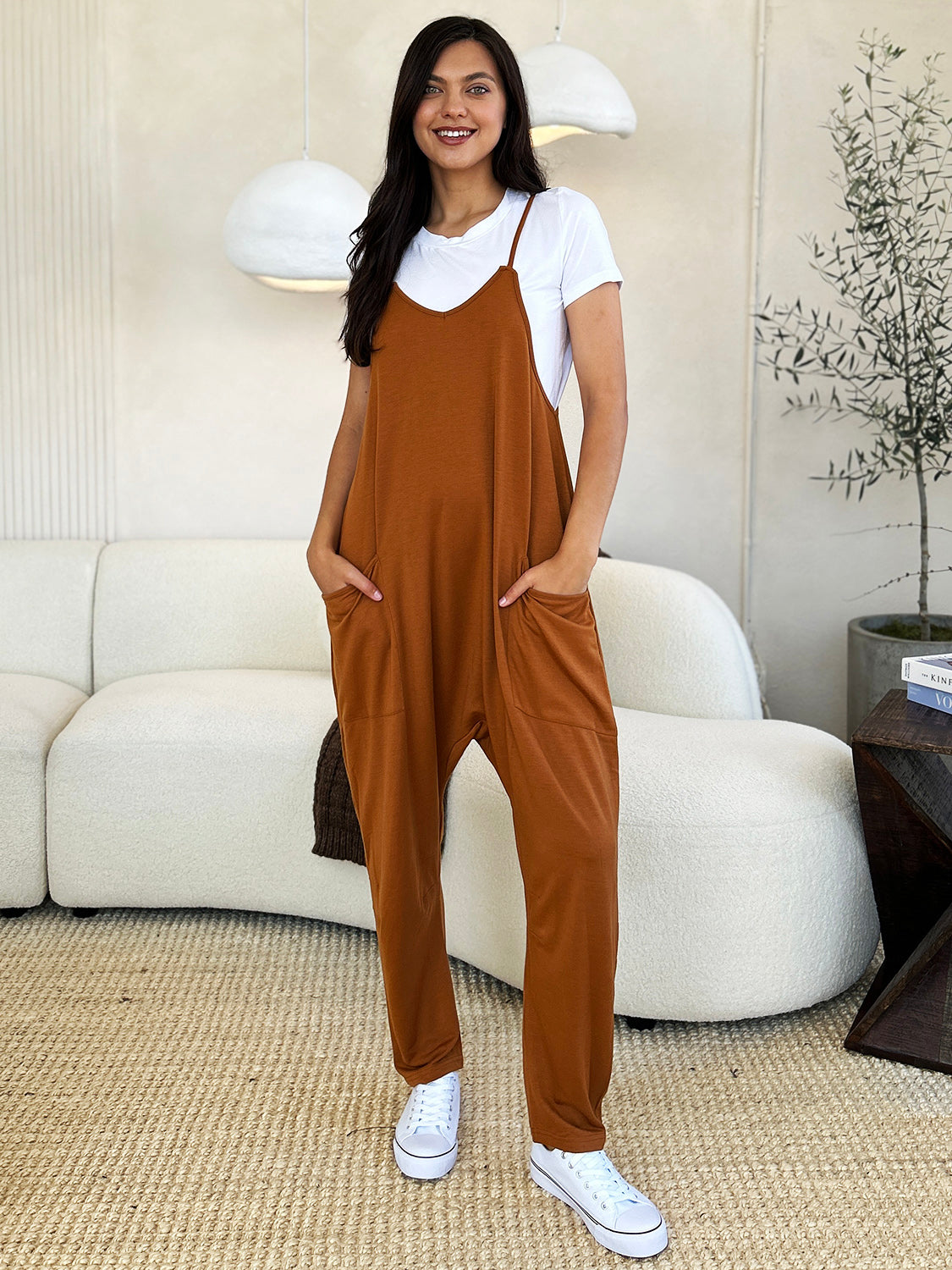 Nova Full Size Sleeveless V-Neck Pocketed Jumpsuit