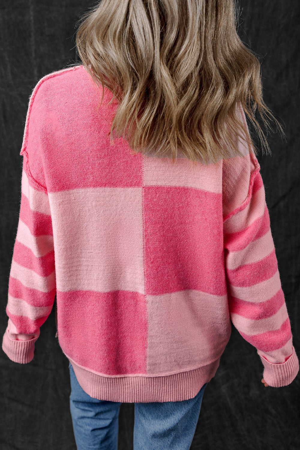 Alaina Exposed Seam Round Neck Sweater