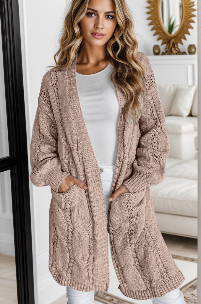 Meredith Dropped Shoulder Slit Cardigan