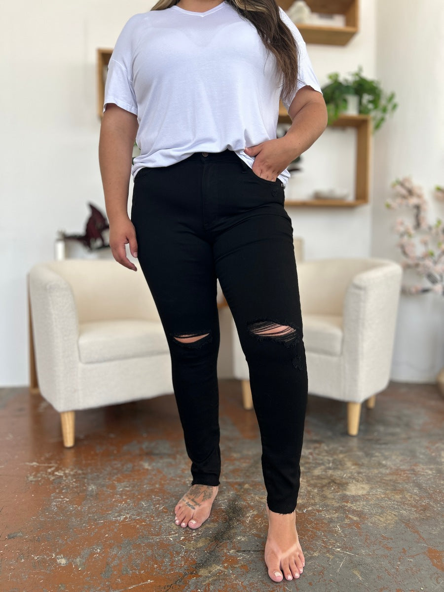 Mila Distressed Tummy Control High Waist Skinny Jeans