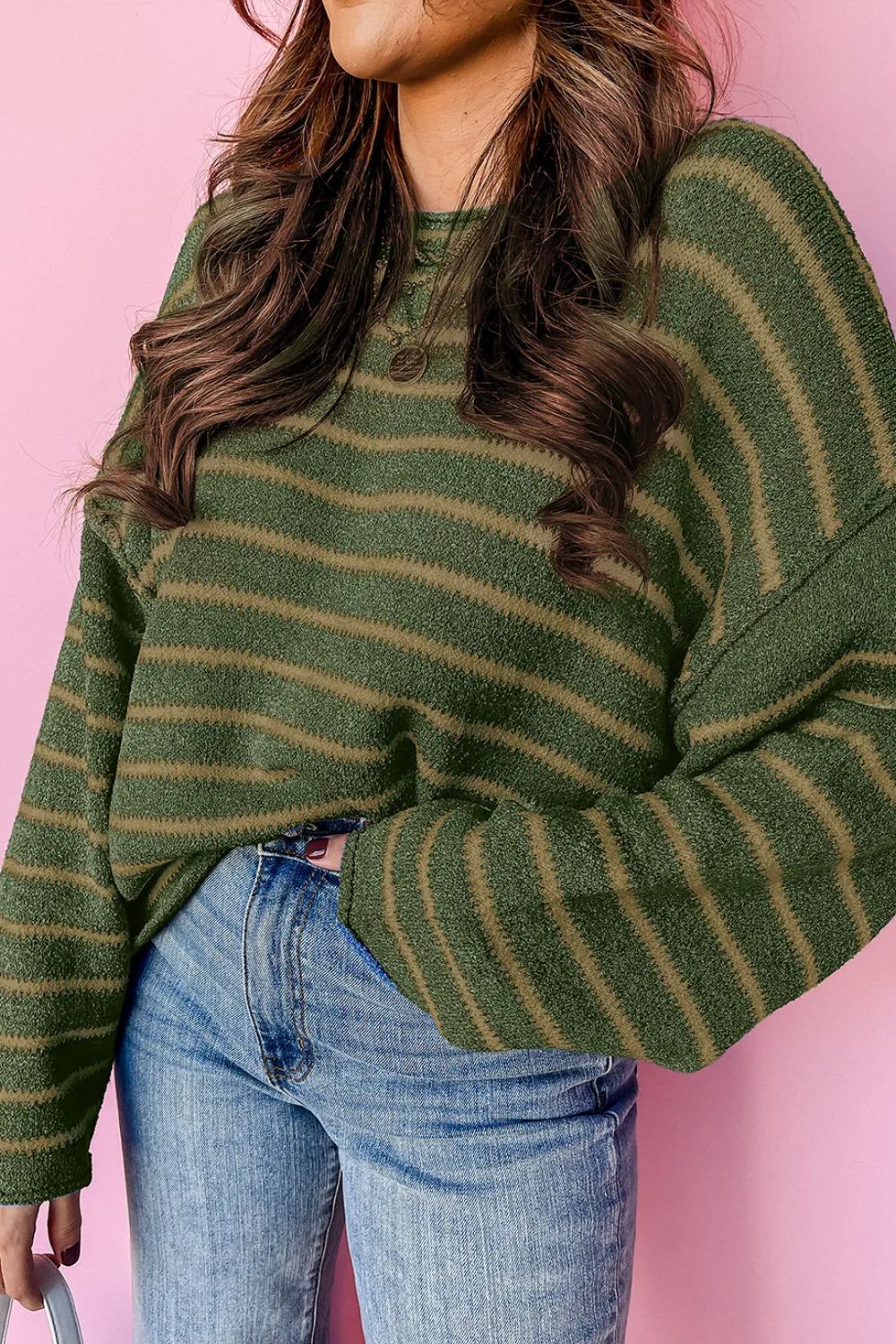 Holly Striped Dropped Shoulder Sweater