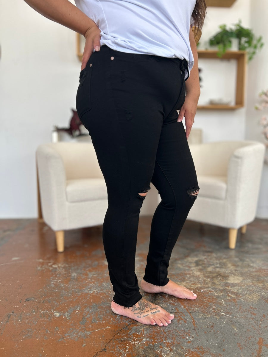 Mila Distressed Tummy Control High Waist Skinny Jeans