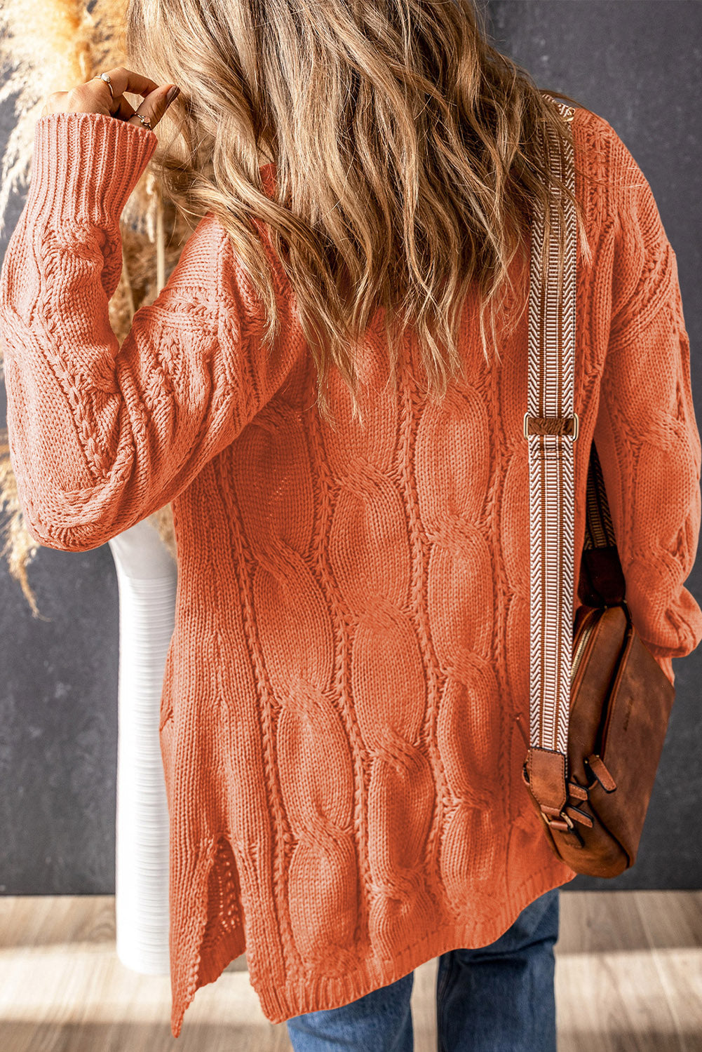 Meredith Dropped Shoulder Slit Cardigan