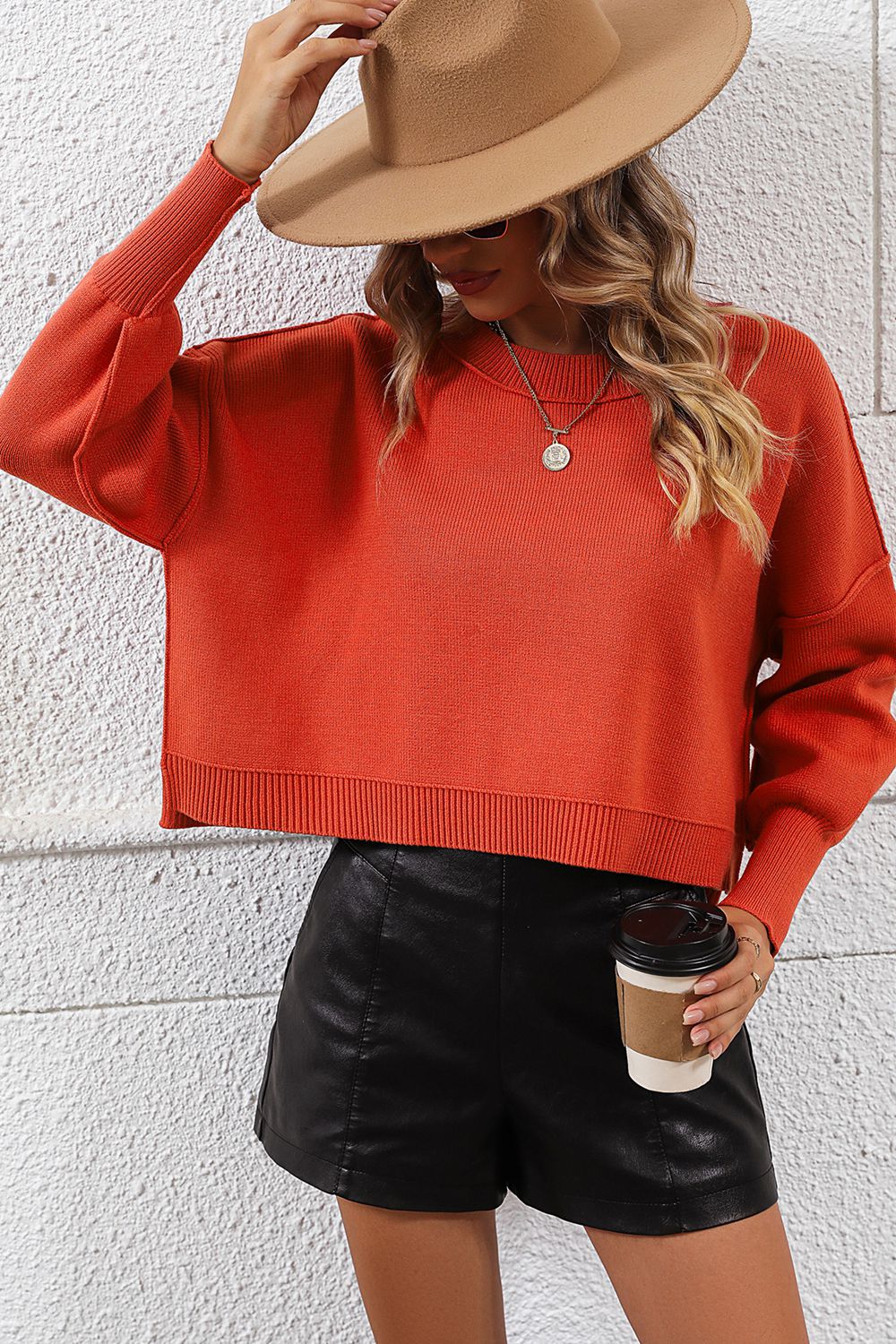 Tyrah Dropped Shoulder Pullover Sweater