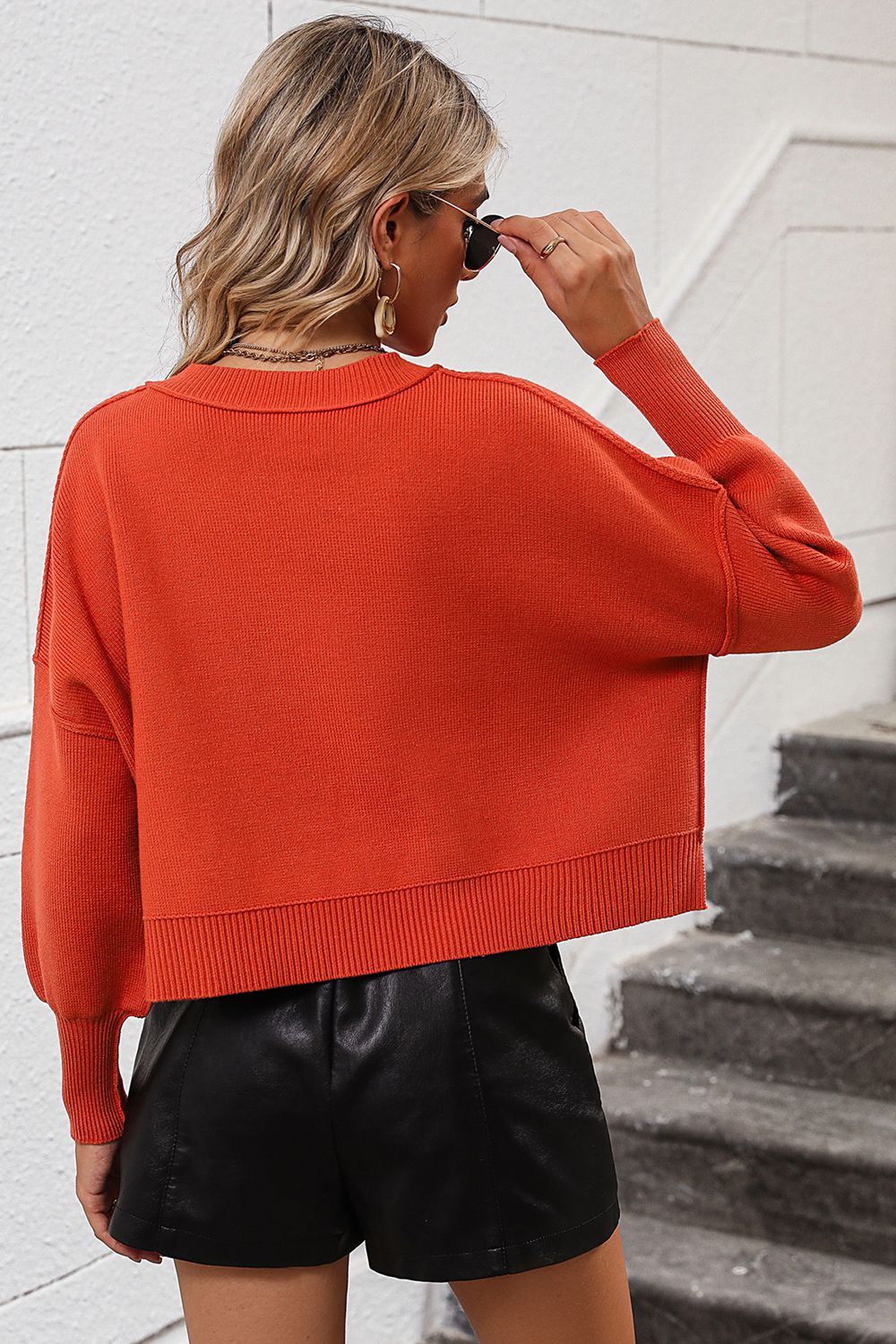 Tyrah Dropped Shoulder Pullover Sweater