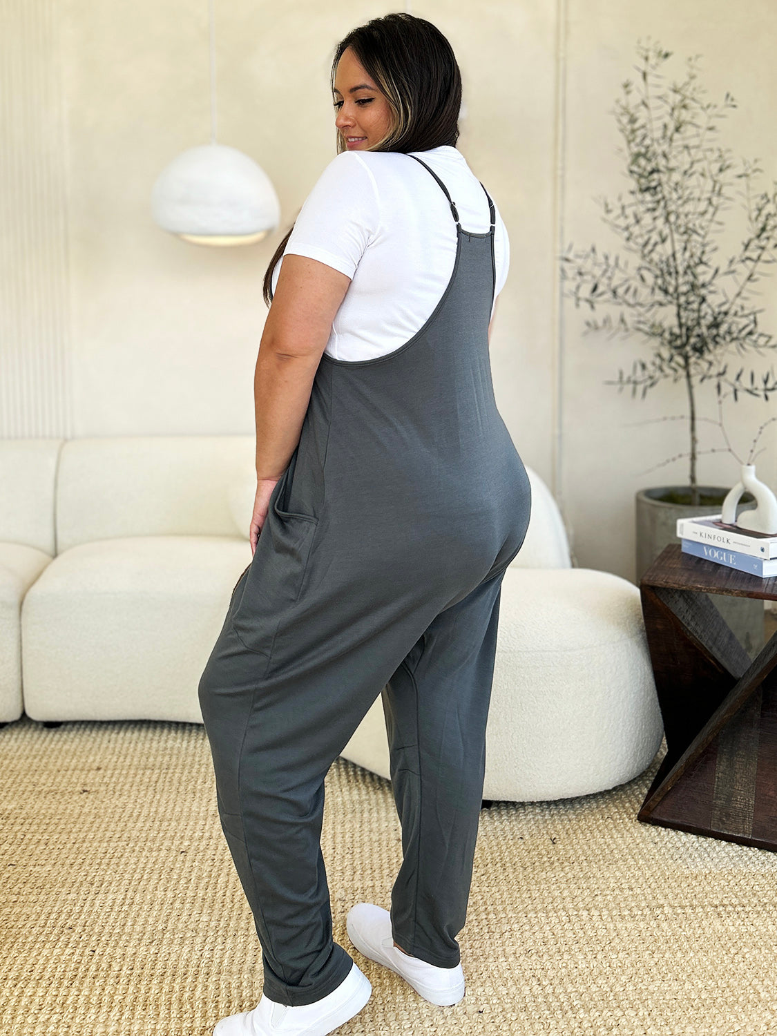 Nova Full Size Sleeveless V-Neck Pocketed Jumpsuit