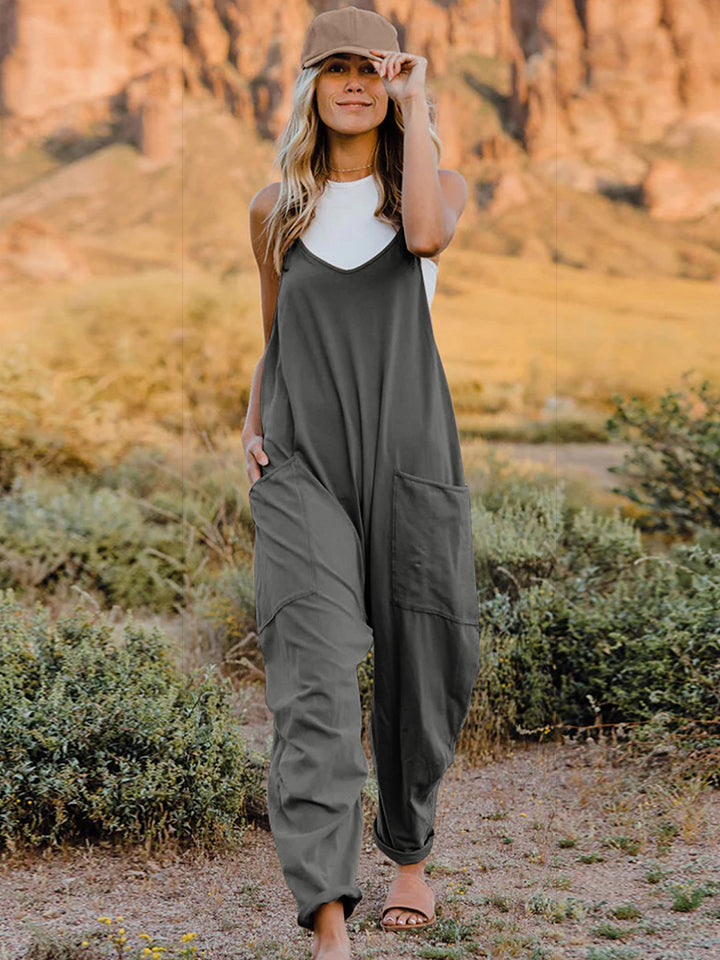 Nova Full Size Sleeveless V-Neck Pocketed Jumpsuit