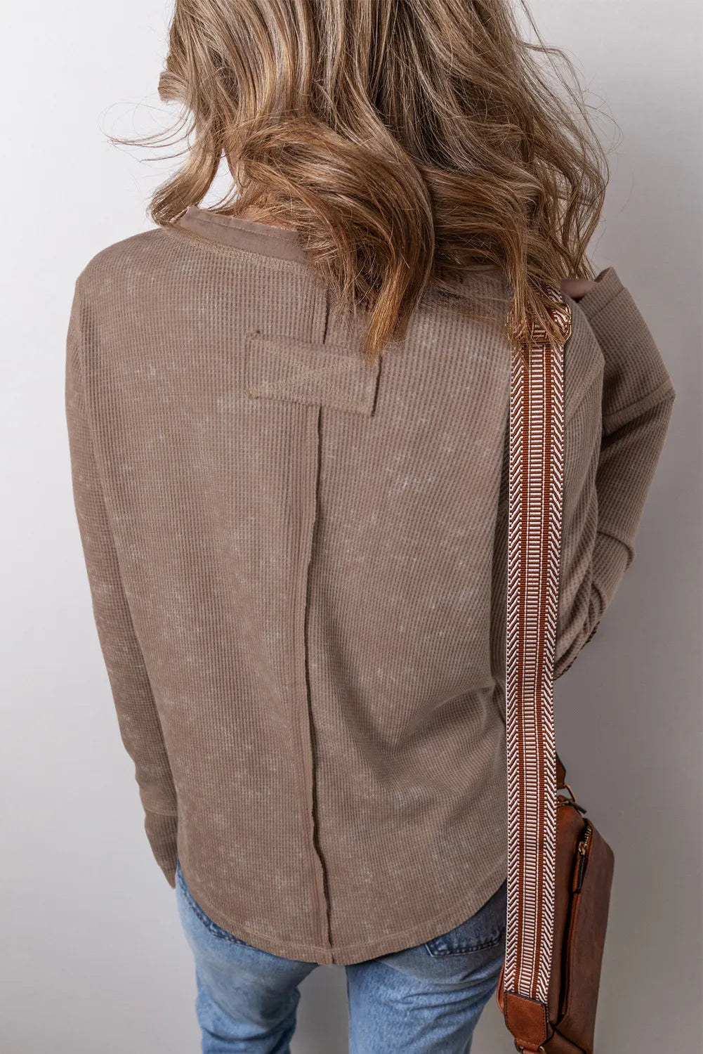 Aurelia Notched Long Sleeve Top