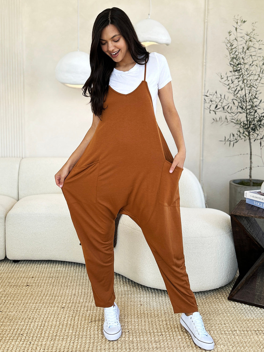 Nova Full Size Sleeveless V-Neck Pocketed Jumpsuit