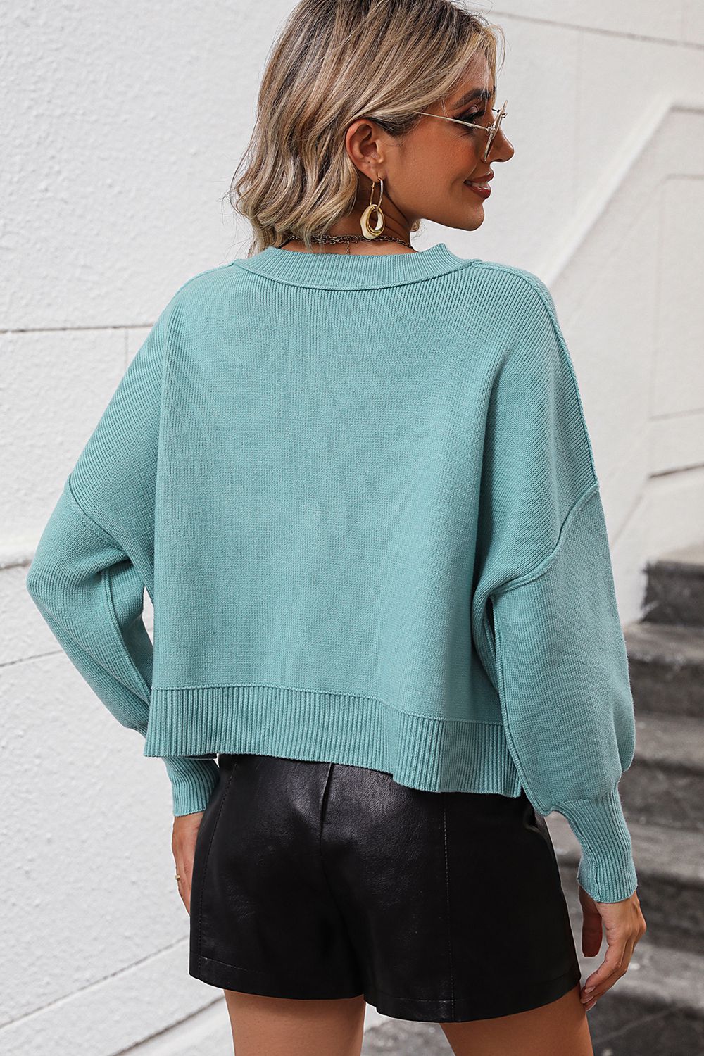 Tyrah Dropped Shoulder Pullover Sweater