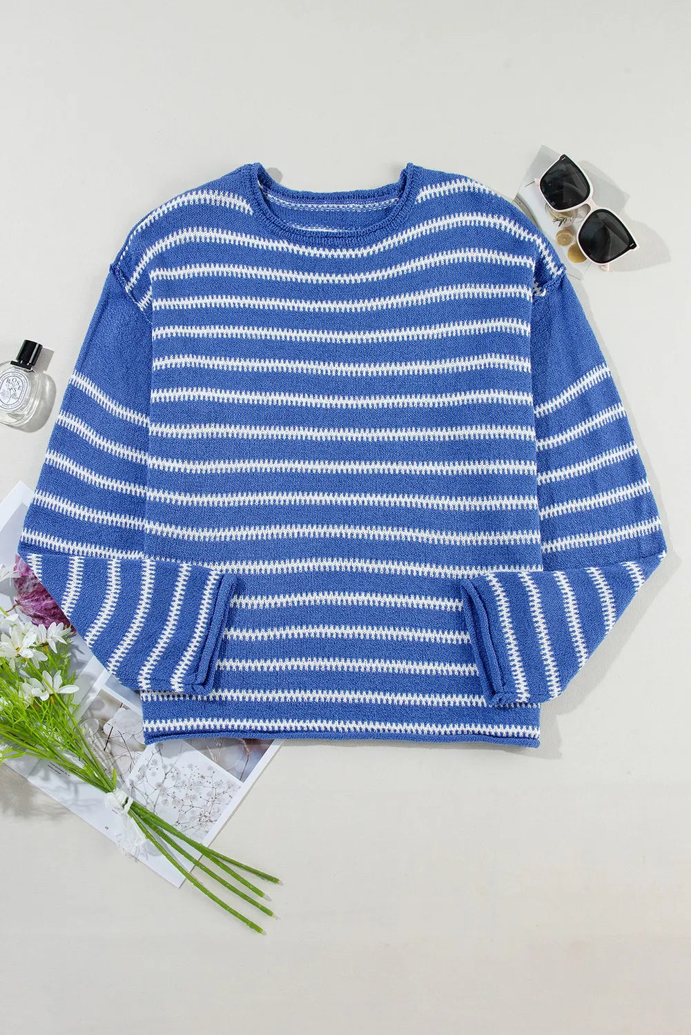 Holly Striped Dropped Shoulder Sweater