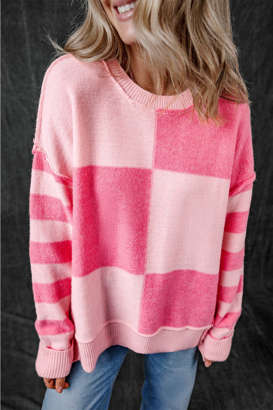 Alaina Exposed Seam Round Neck Sweater