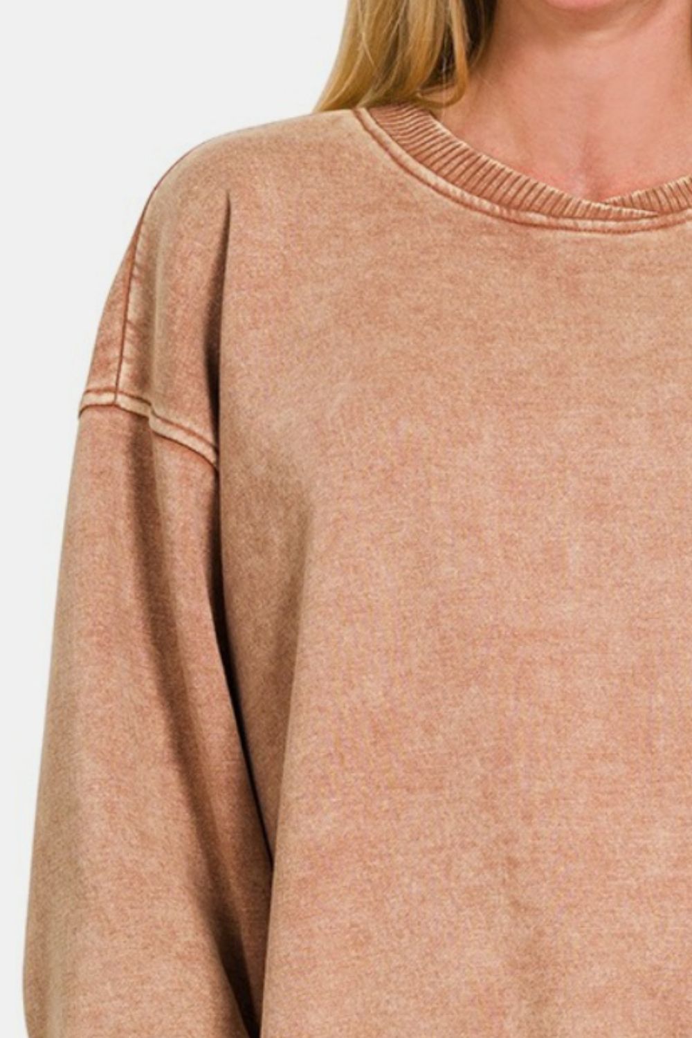 Lily Acid Wash Oversized Fleece Sweatshirt