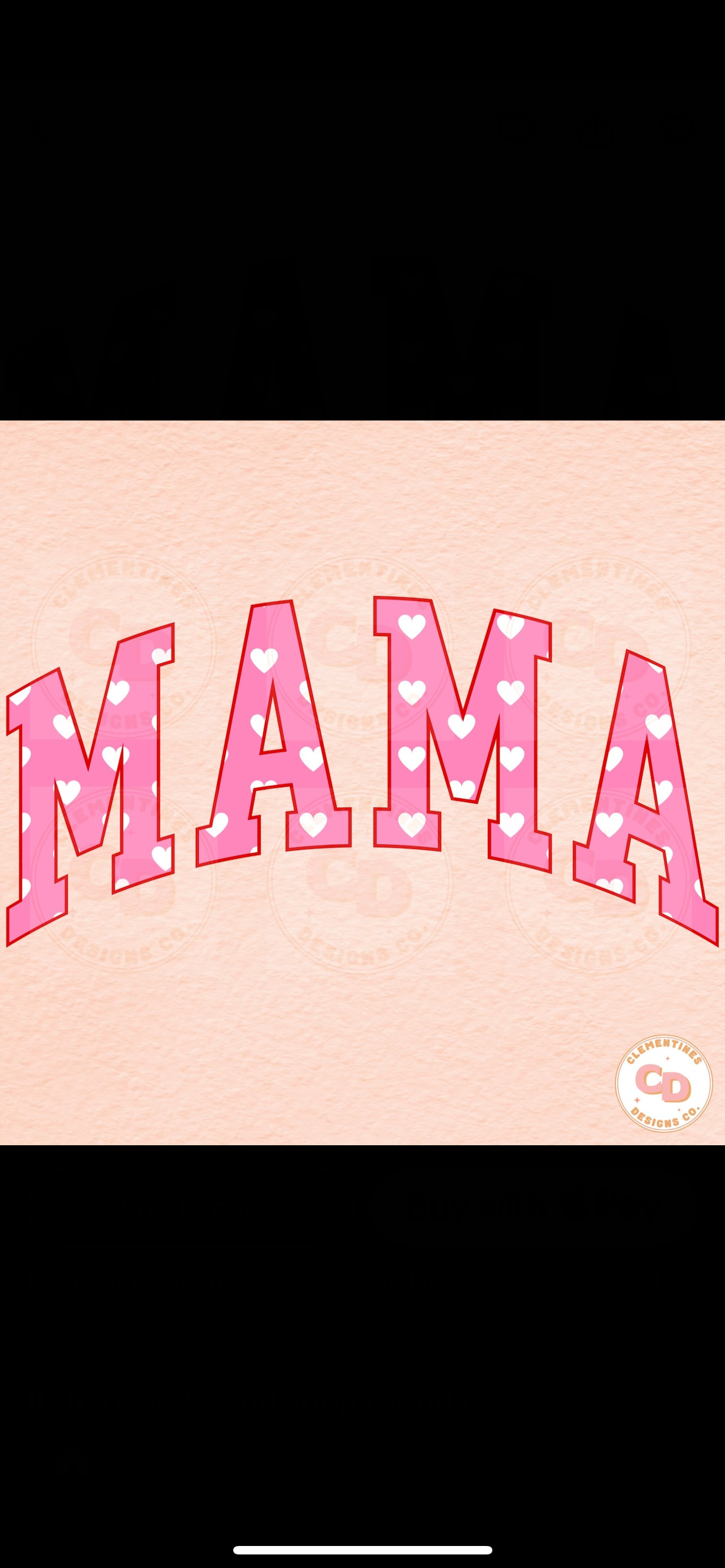Mama varsity heart pattern