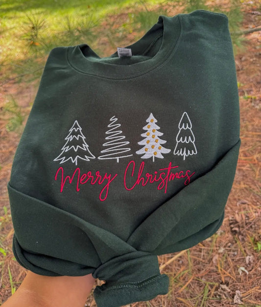Merry Christmas embroidered crew