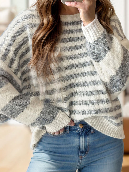 Peyton Striped Dropped Shoulder Sweater