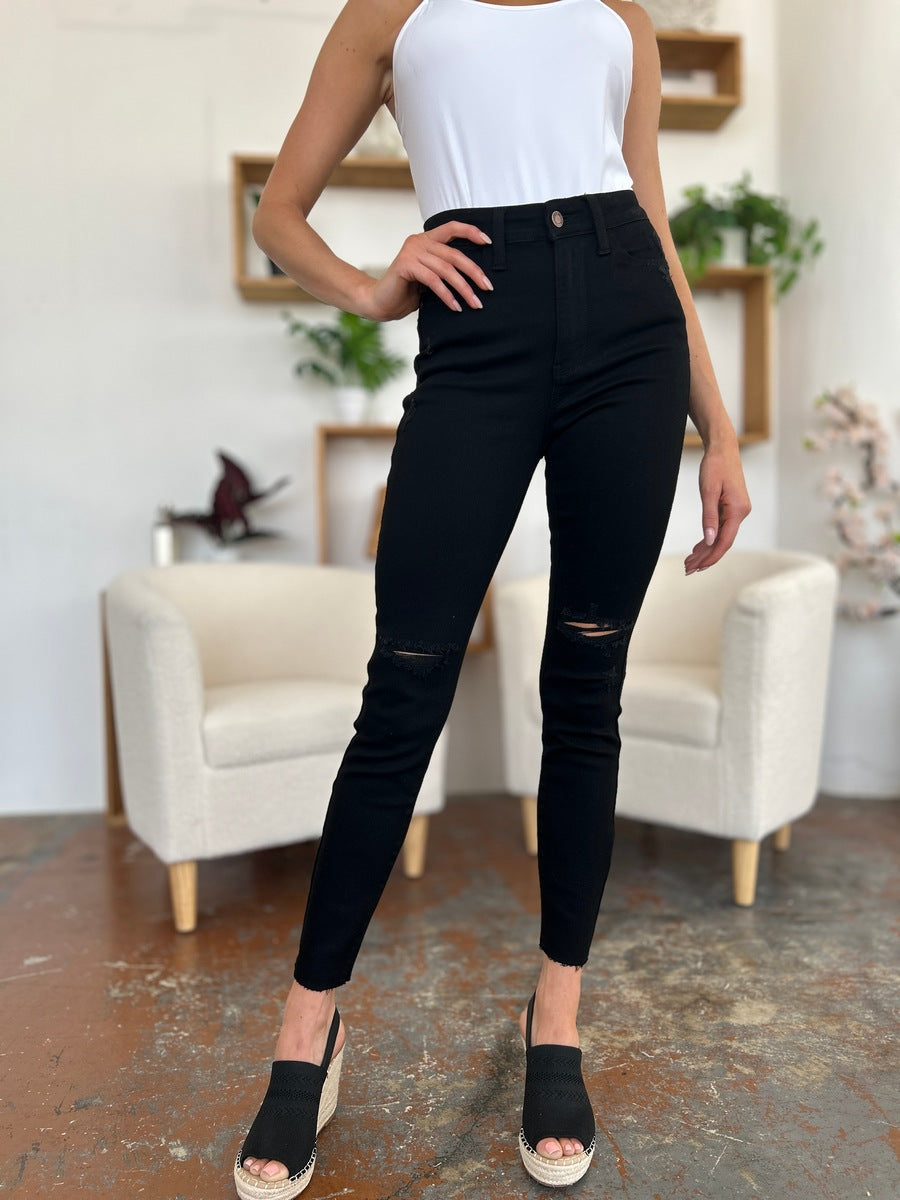 Mila Distressed Tummy Control High Waist Skinny Jeans