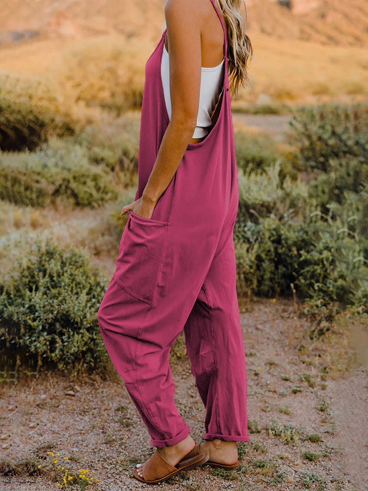 Nova Full Size Sleeveless V-Neck Pocketed Jumpsuit