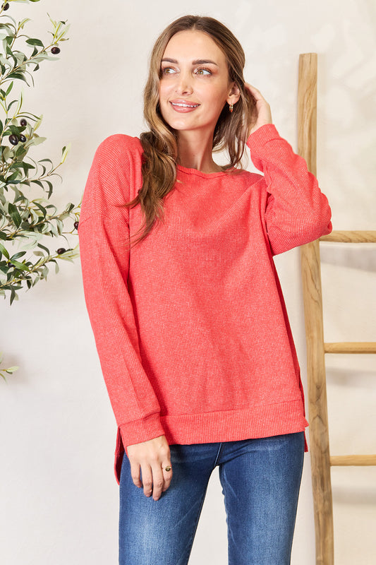 Gianna Drop Shoulder Slit Sweatshirt