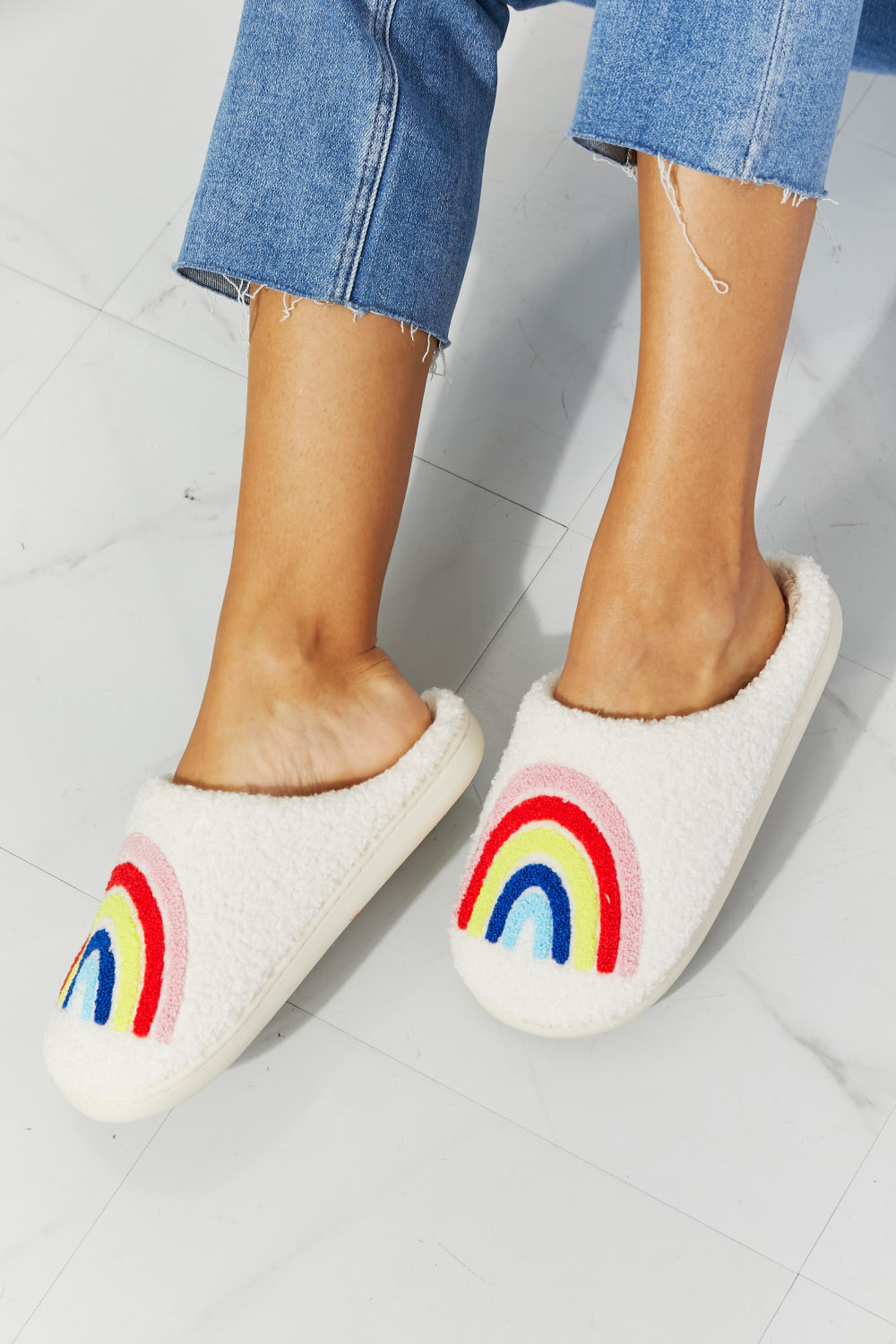 Rainbow Plush slippers