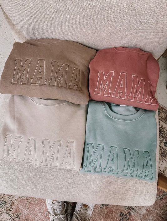 Embroidered mama crew