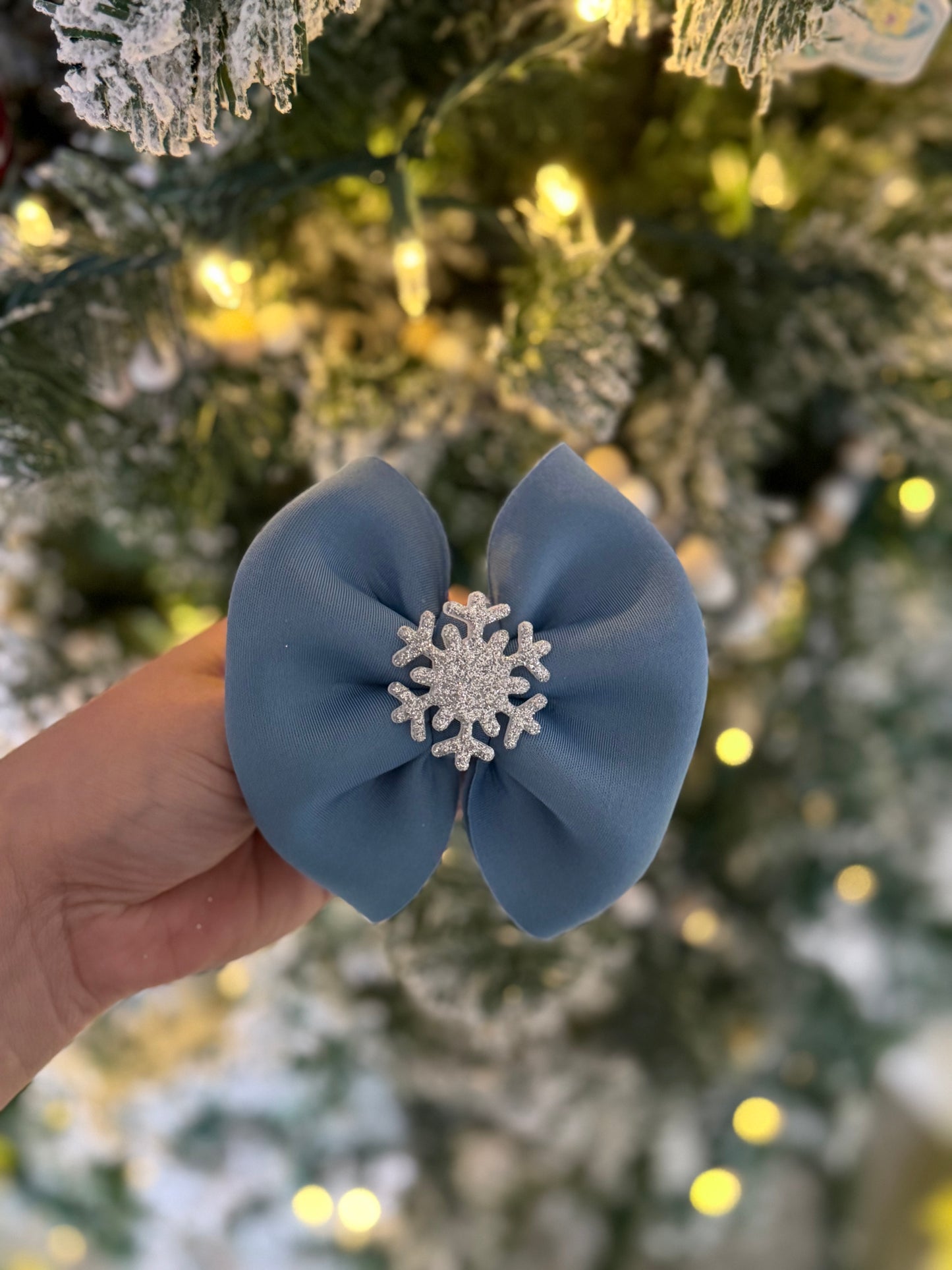 Snowflake blue bow