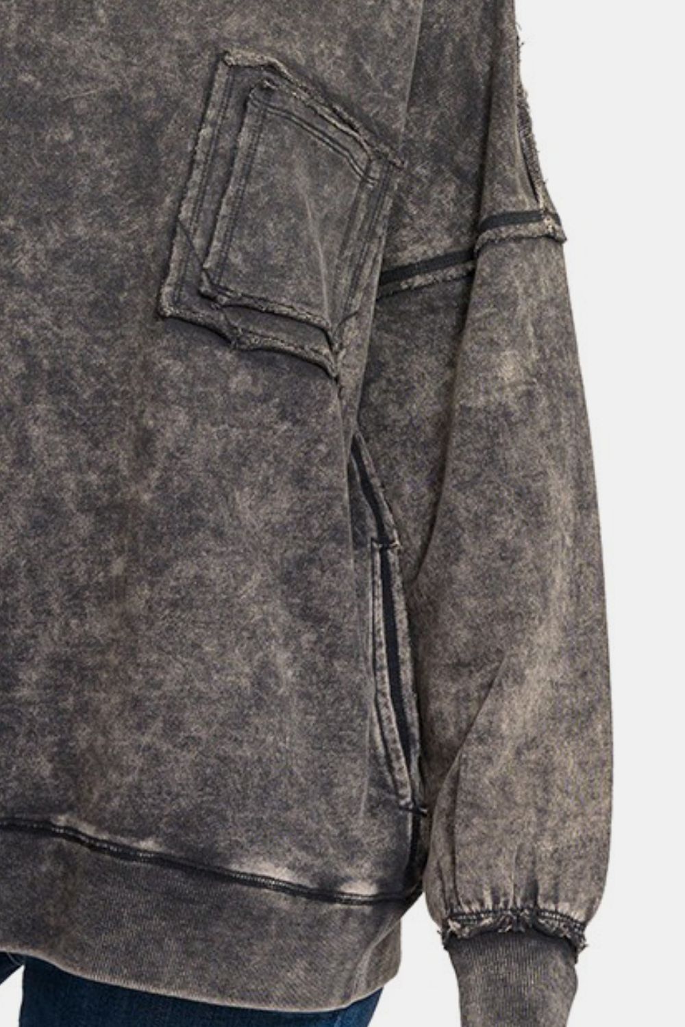 Amelia Exposed Seam Dropped Shoulder Sweatshirt