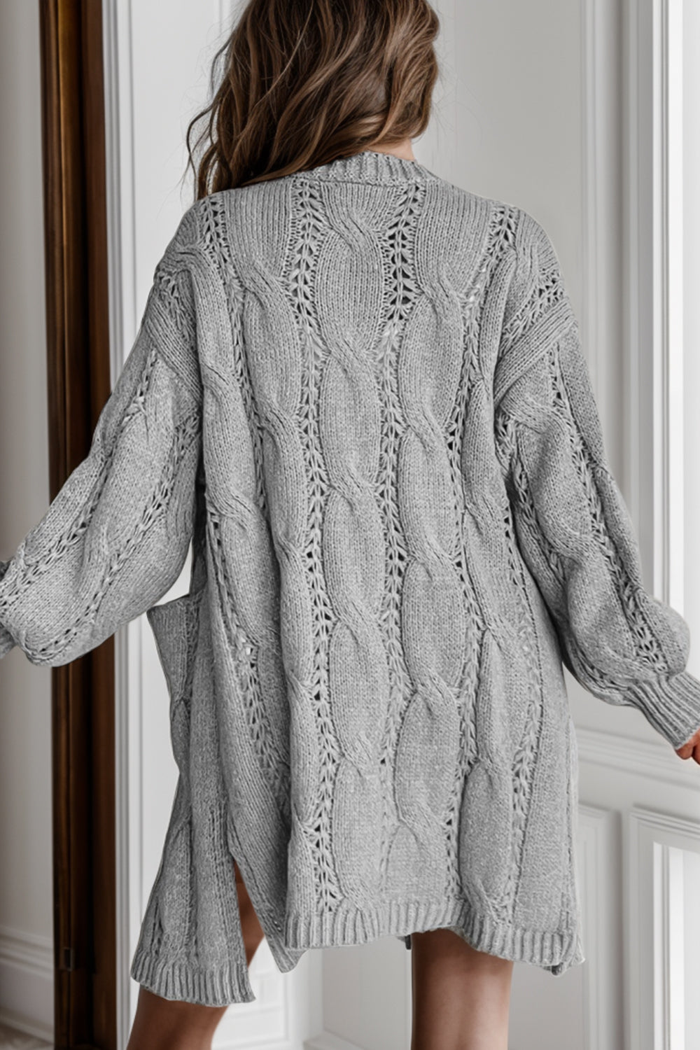 Meredith Dropped Shoulder Slit Cardigan