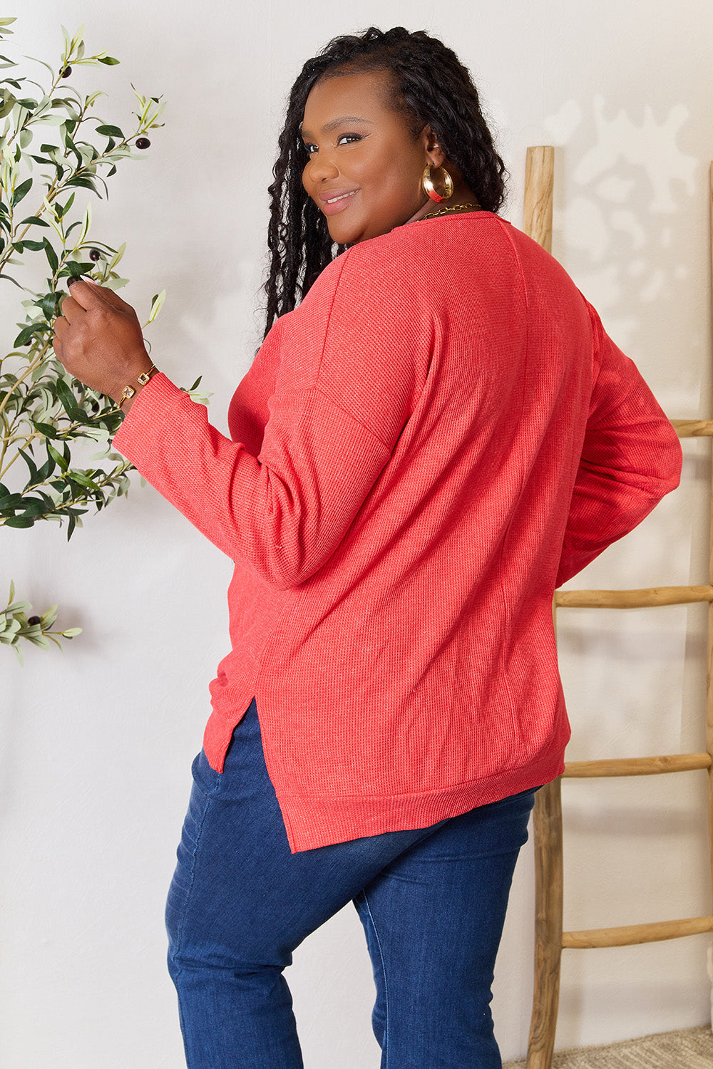 Gianna Drop Shoulder Slit Sweatshirt