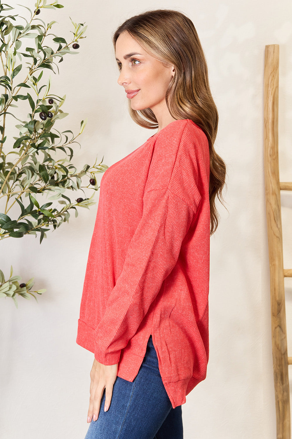 Gianna Drop Shoulder Slit Sweatshirt