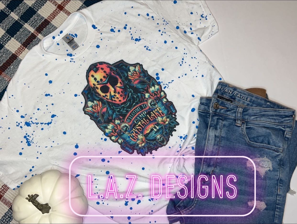 Welcome to camp crystal splatter tee