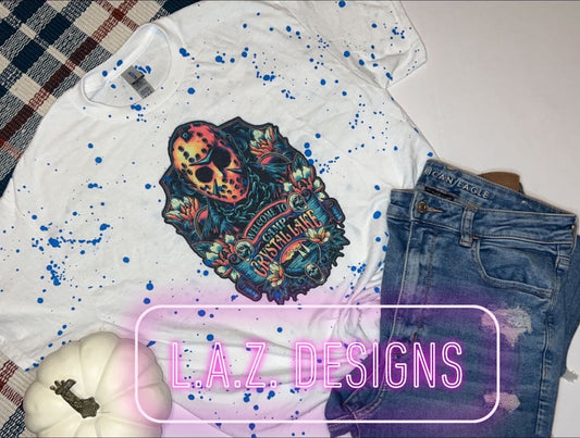 Welcome to camp crystal splatter tee