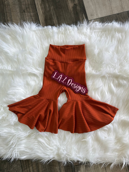 Rust bell bottom leggings