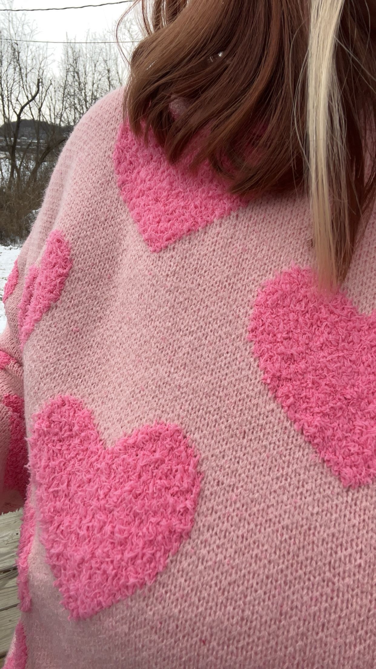 Jett fuzzy heart sweater