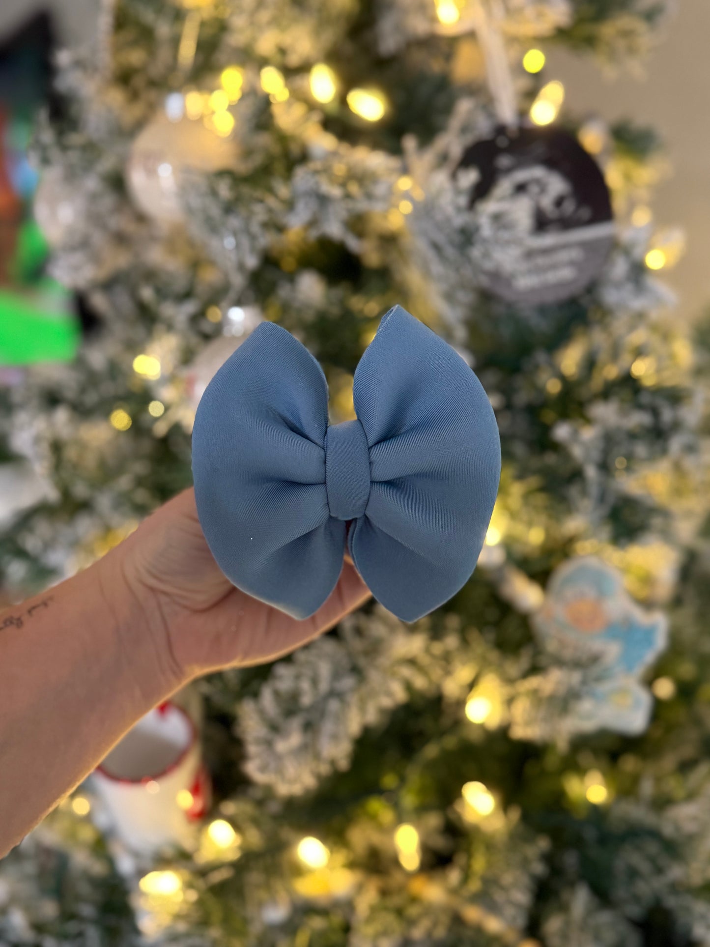 Snowflake blue bow