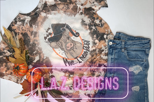 Moo I mean boo cow print tee