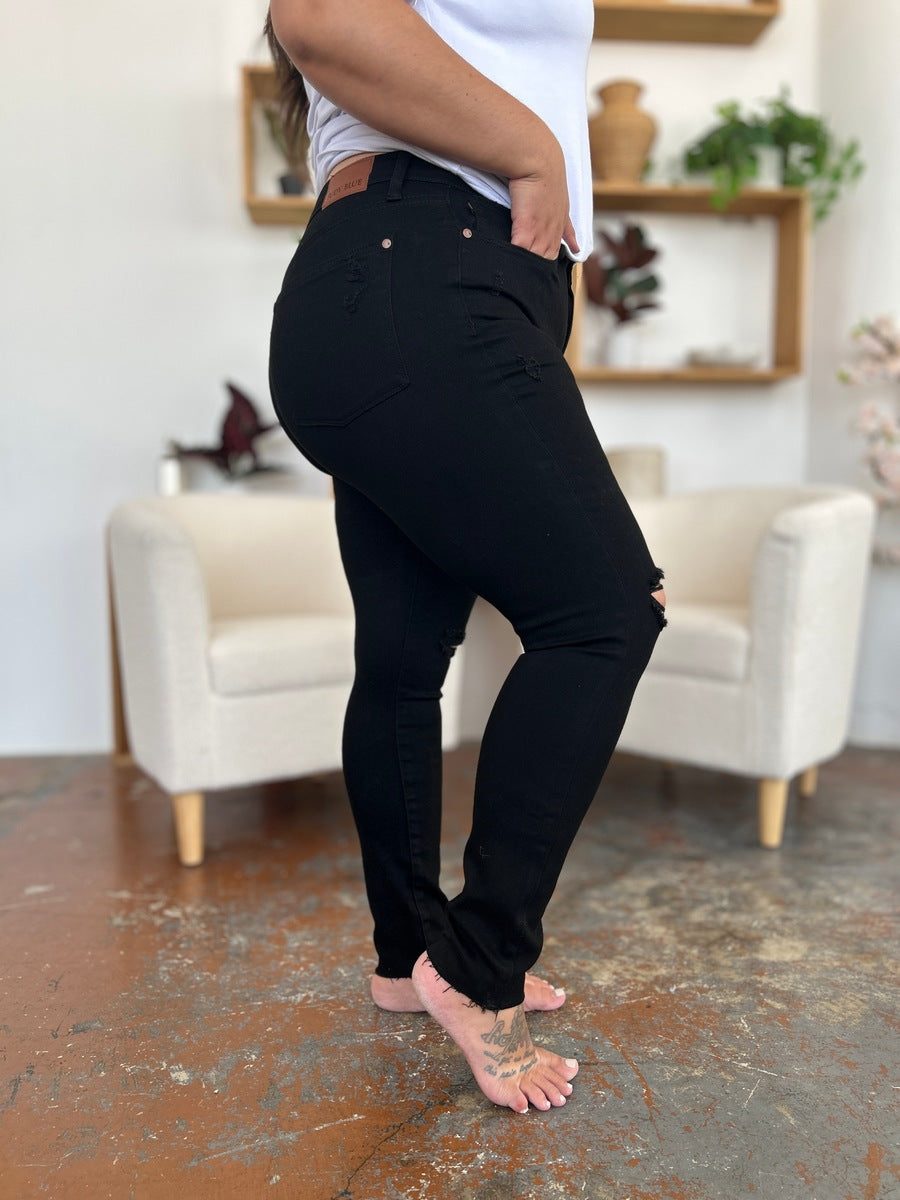 Mila Distressed Tummy Control High Waist Skinny Jeans