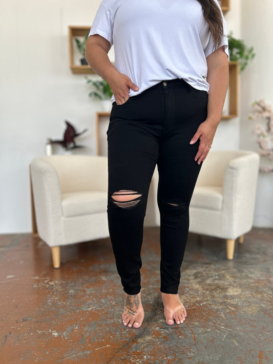 Mila Distressed Tummy Control High Waist Skinny Jeans