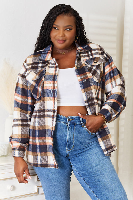 Jaqueline Button Front Shirt Jacket with Breast Pockets