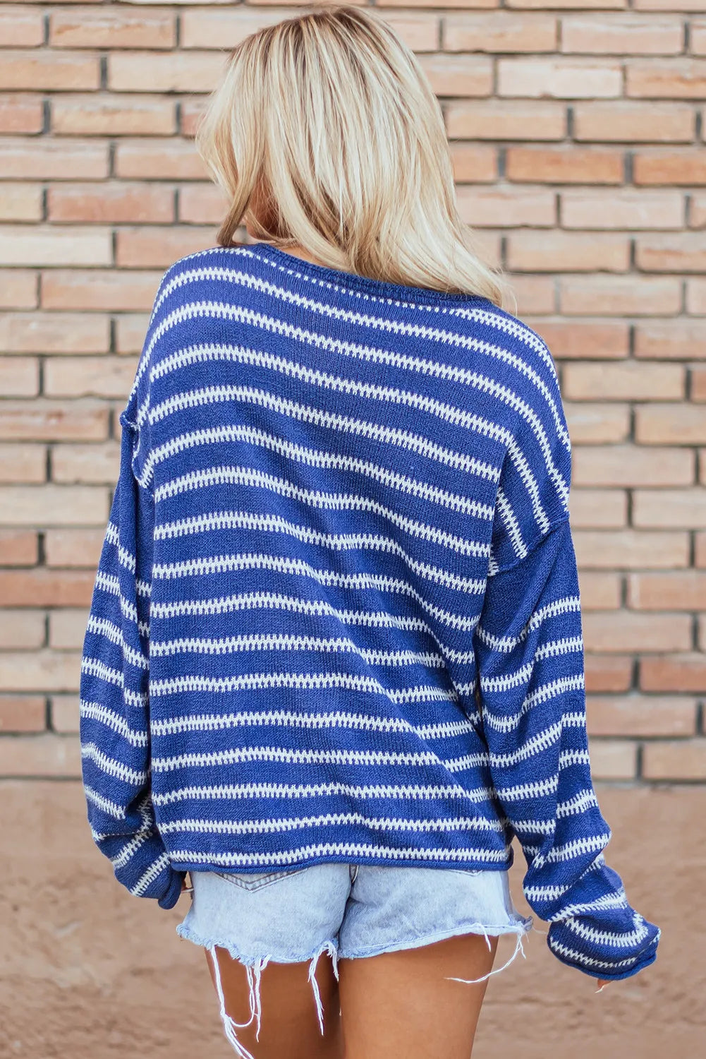 Holly Striped Dropped Shoulder Sweater