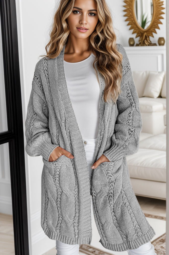 Meredith Dropped Shoulder Slit Cardigan