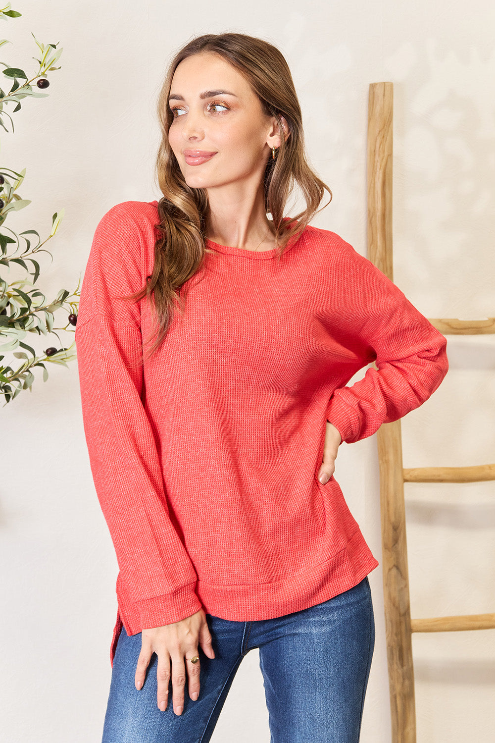 Gianna Drop Shoulder Slit Sweatshirt