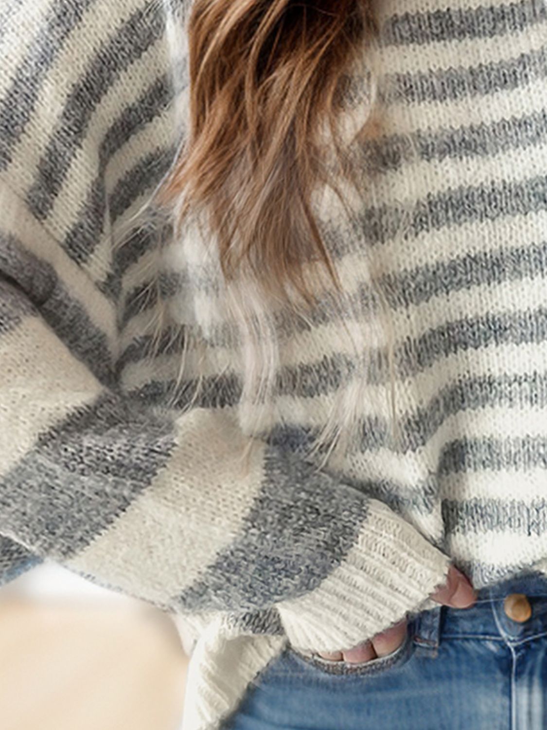 Peyton Striped Dropped Shoulder Sweater