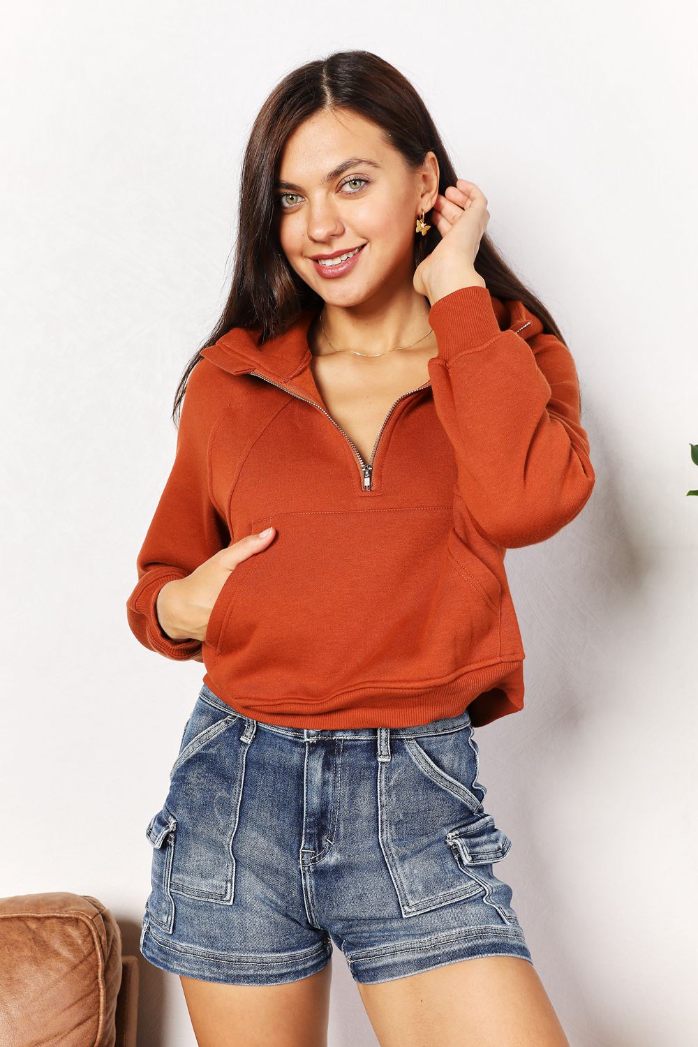 Mia Half-Zip Long Sleeve Hoodie