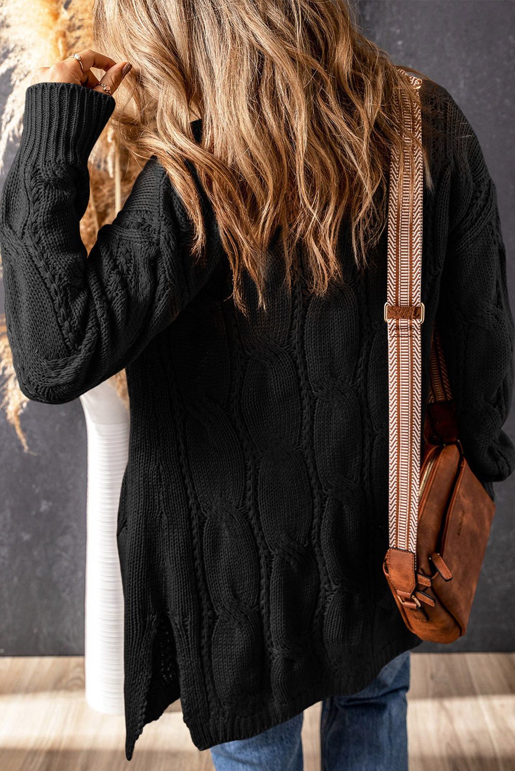 Meredith Dropped Shoulder Slit Cardigan