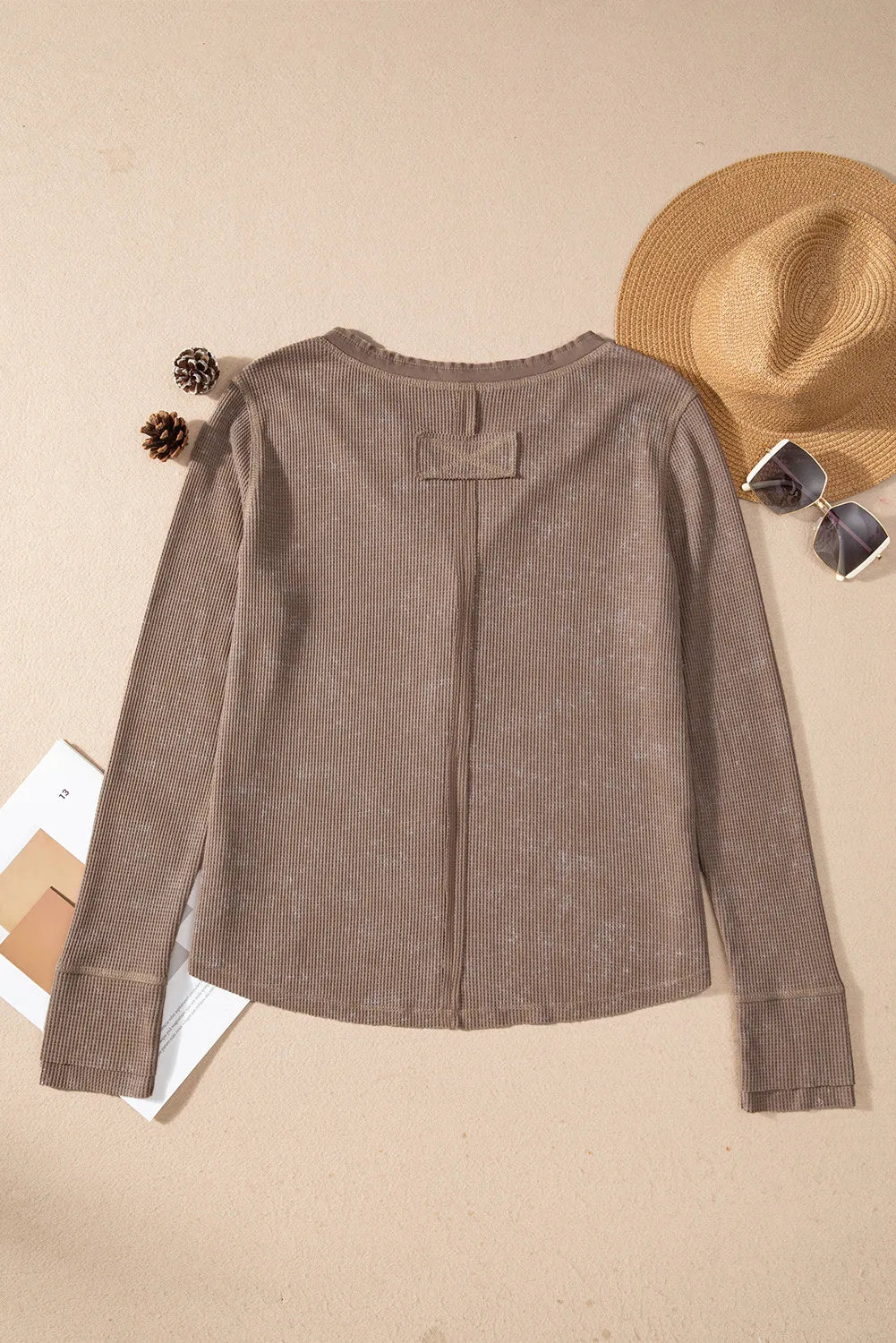 Aurelia Notched Long Sleeve Top